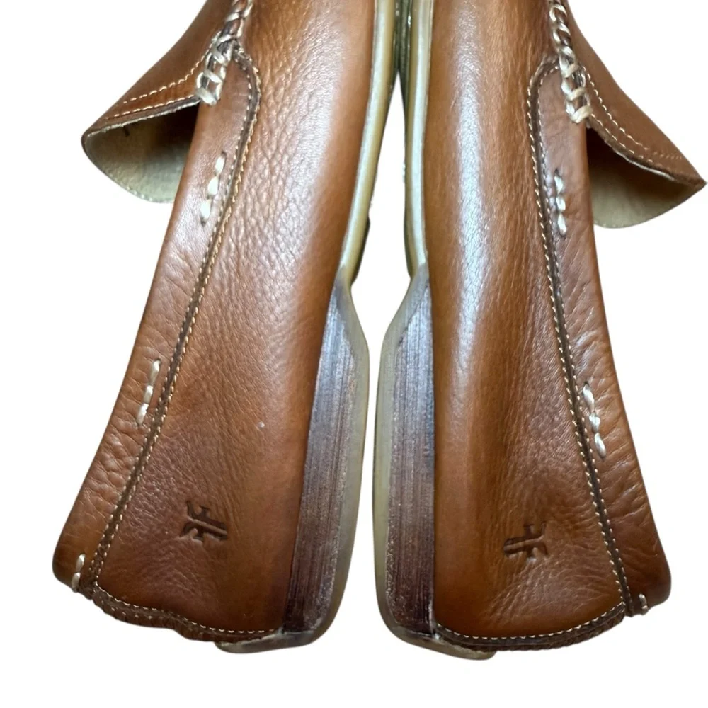 FRYE Brown Leather Moccasin Slip-Ons Driving Loafers Men’s Shoes - US Size 12 - Picture 11 of 14